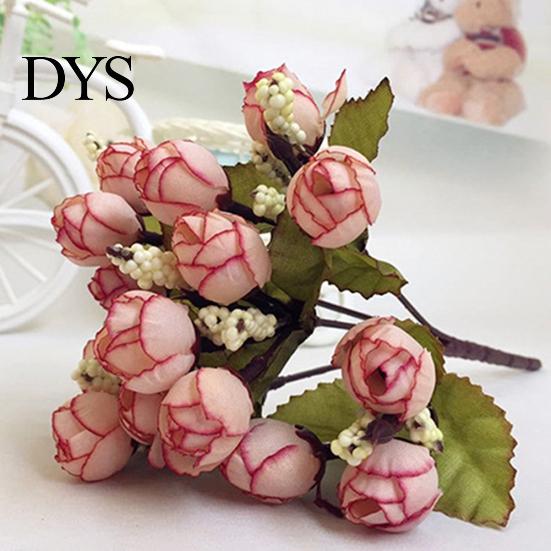 Dolce bouquet di boccioli di rosa artificiali, stoffa per la casa, rosa, 15 fiori su 1 pezzo