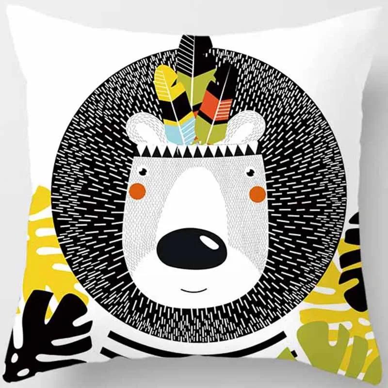 Cute Animal Print Square Pillowcase Home Decoration Car Sofa Cushion Cover