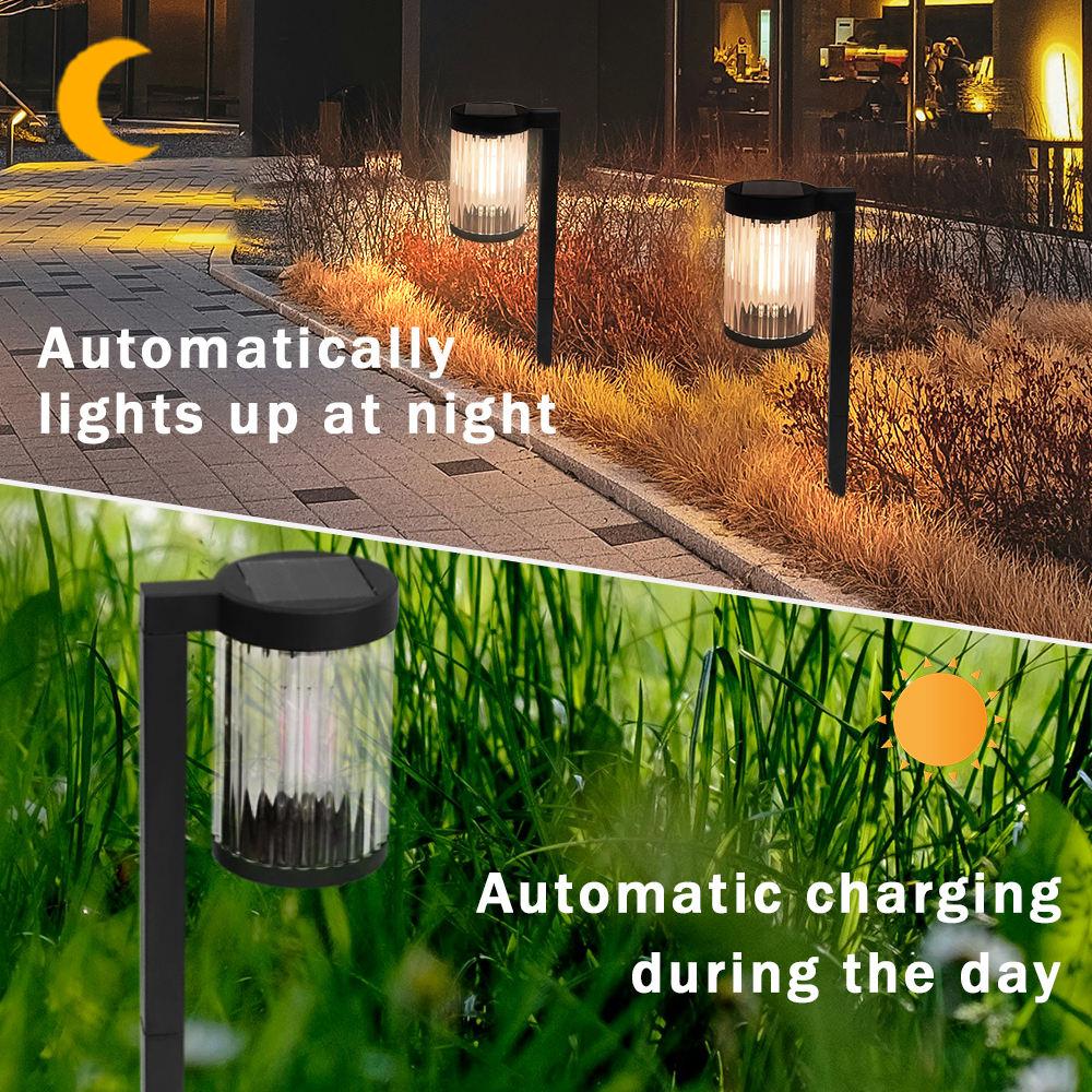 Solar Pathway Lights, IP65 Waterproof Auto On/Off LED Filament Solar Garden Stake Lights for Outdoor Lawn Patio