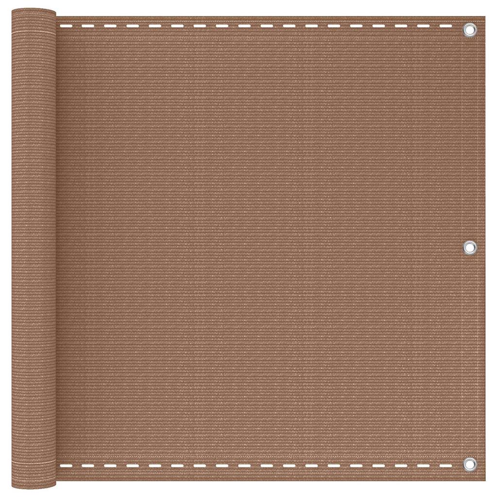 Balcony Privacy Screen Taupe 75 X 700 Cm HDPE and Aluminum