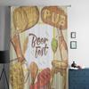 Beer Festival Advertising Poster Banner Tulle Sheer Curtains for Living Room Bedroom Kitchen Decoration Voile Organza Curtains