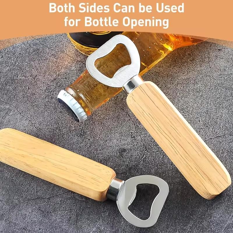Durable Wooden Bottle Opener for Beer, Wine, Soda Caps - Portable Handheld Kitchen & Bar Accessory, Pack of 1-20