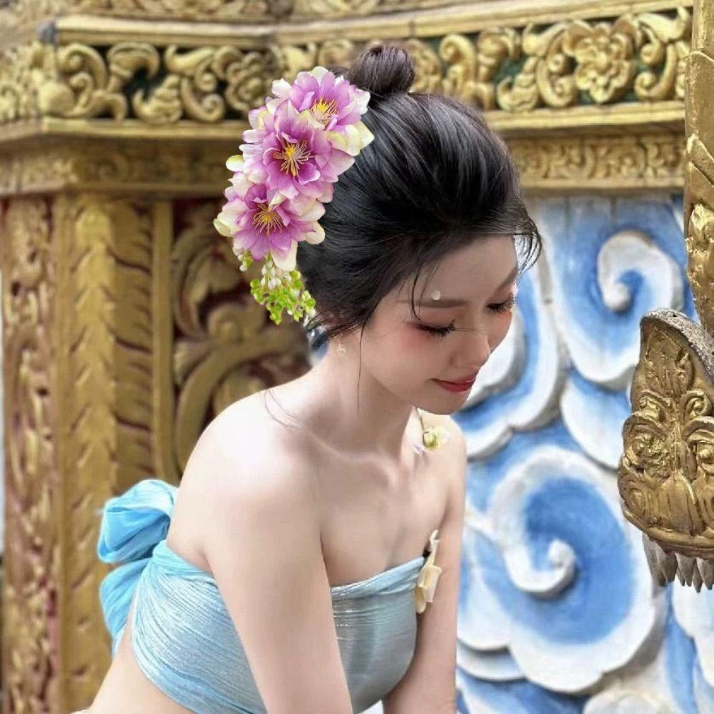 Thailand Bohemian Hairpin Sweet Wedding Bride Accessories Barrettes Flower Hair Comb  Female