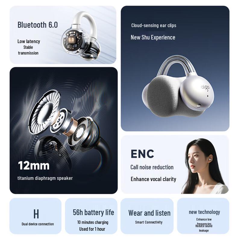 Aigo Open-Ear Bluetooth Sports Earbuds