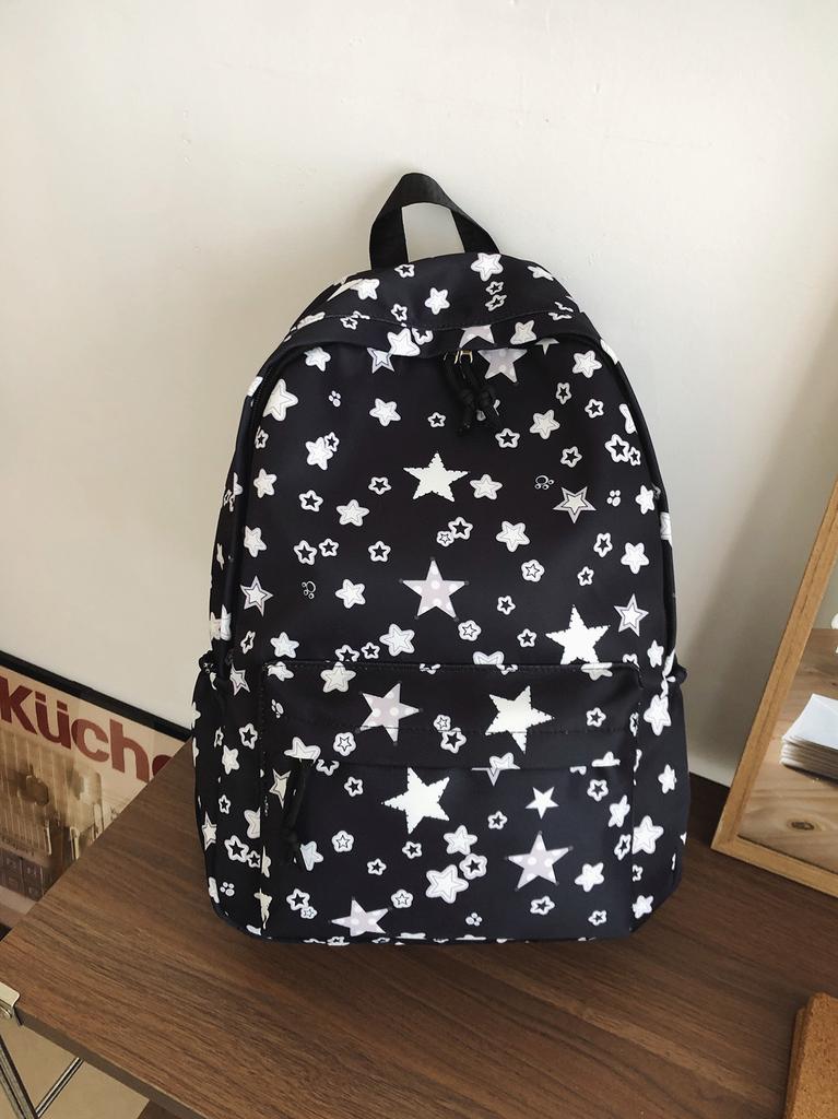 Schoolbag Female Junior High School High School Student Star Print Korean Version Niche Ins Backpack Mori College Student Backpack Female