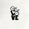 Metal Bicycle Wall Art LOVE Sculpture Cycling Decor Modern Black Beige Iron Gift Garage Study Living Room