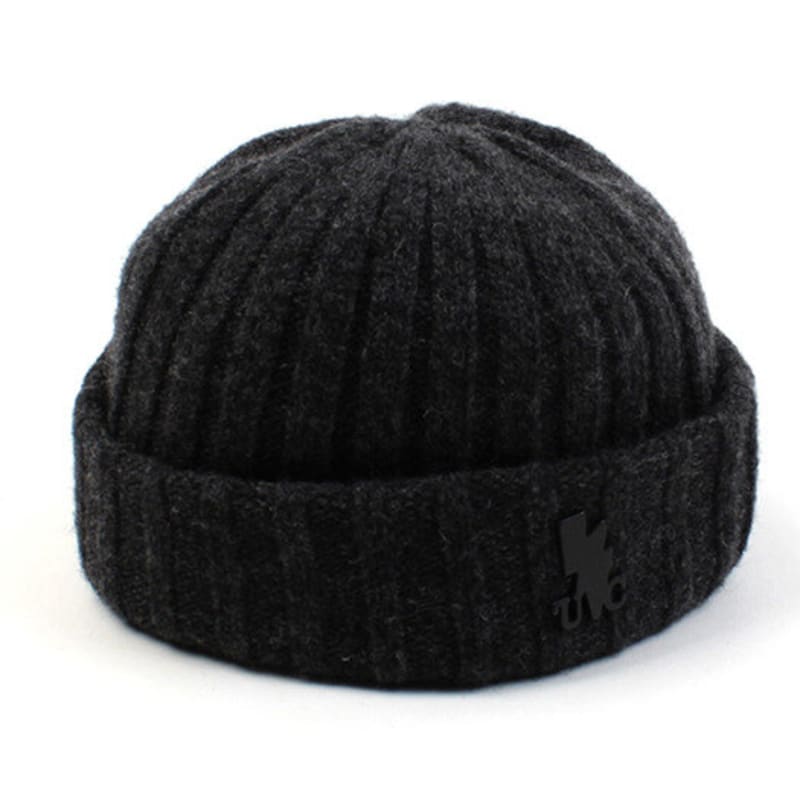 Universal Chemistry Charcoal Wool Short Beanie Short Beanie