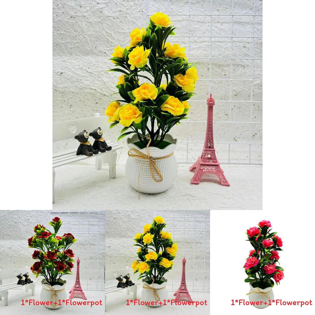 Artificial Plant Container With Colorful Silk Flowers For Indoor Decor And Special Occasions