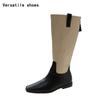 Vintage Women Western Knee High Boots Fashion Mix Colors Shoes Autumn Winter Laides Concise Long Botas De Mujer