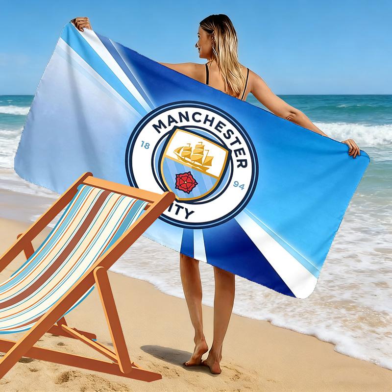 Manchester City Print Beach Towel, Large Soft Quick Dry Towel for Beach Camping Swimming