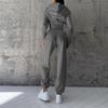 Women's Color Waist-cinching Hooded Sweatshirt And Pants Set, Sporty Casual Two-Piece Set