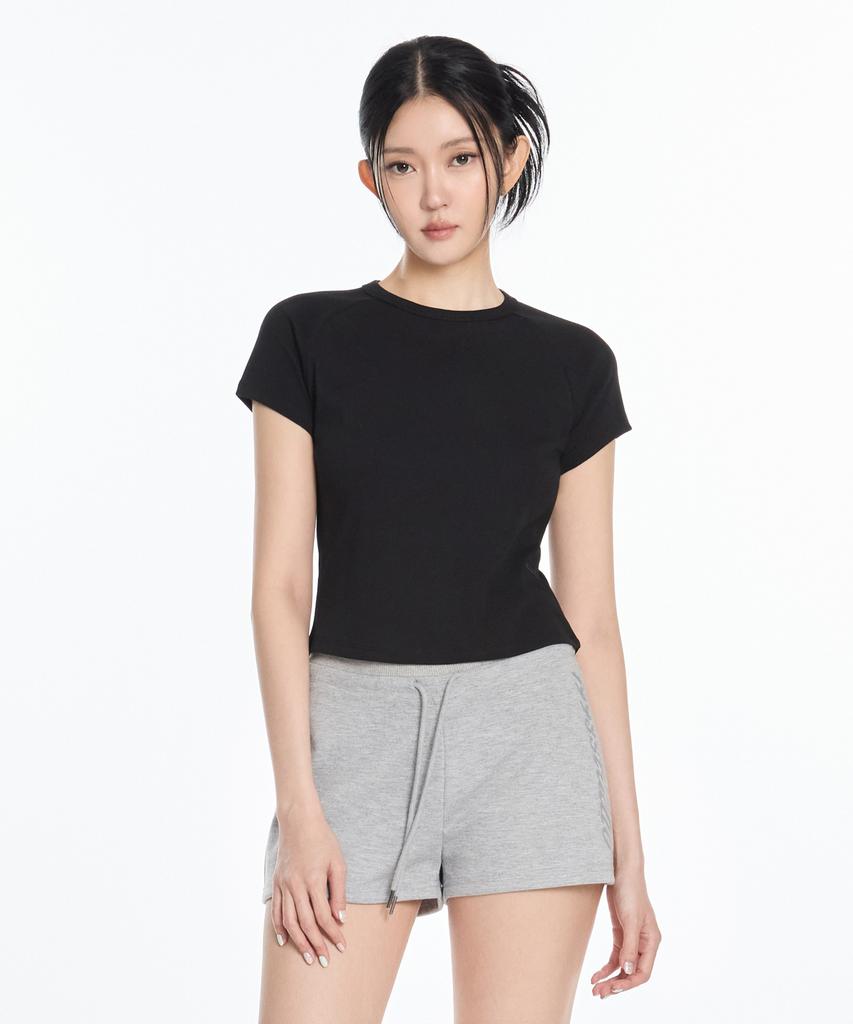 1993STUDIO W Basic Raglan Crop Slim T-Shirt (3 Colors)