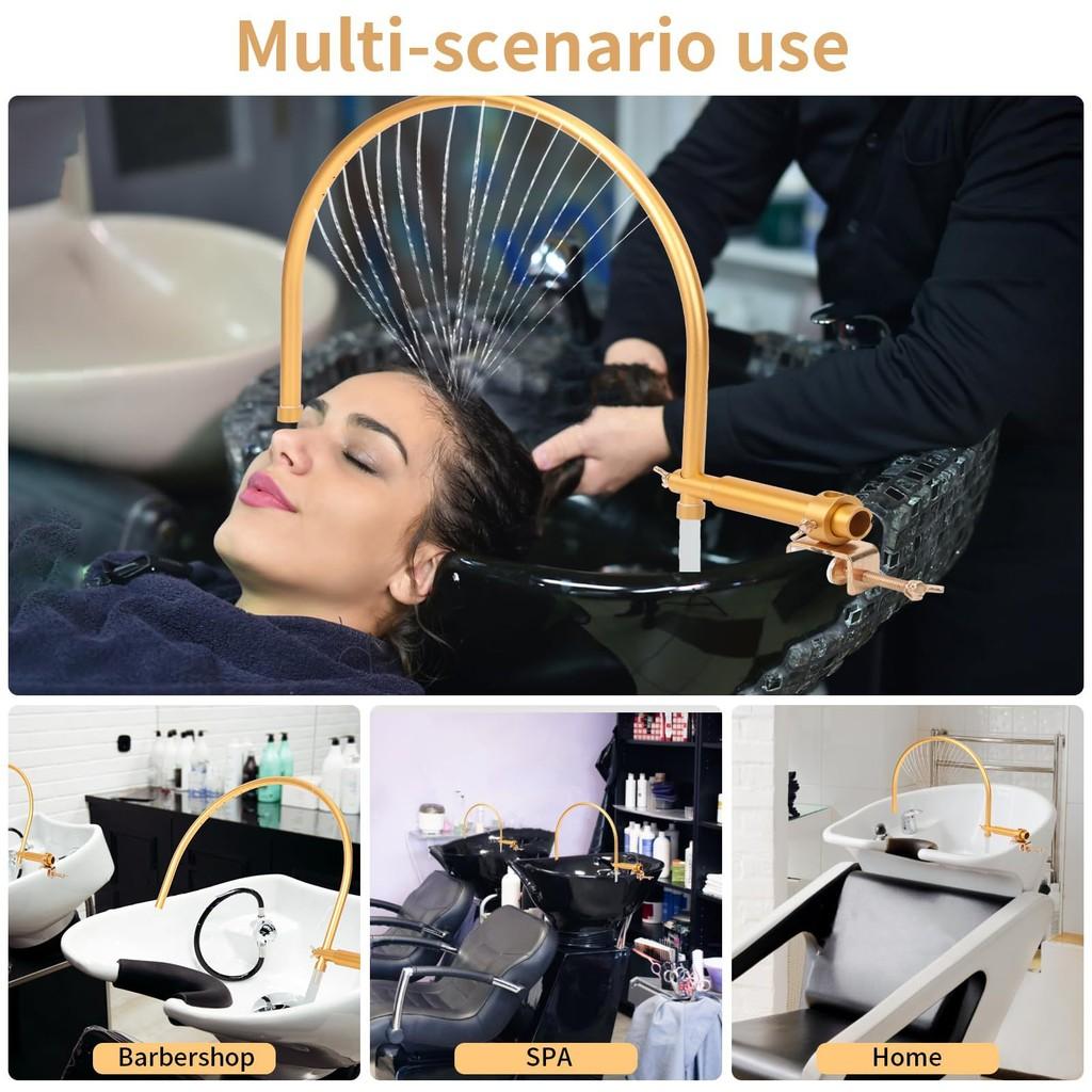 Adjustable Water Circulation Flushing Head Portable Shampoo Bowl Waterfall Head Spa Flushing Bed Bent Pipe Accessories