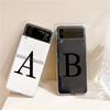 Initial Letter A Z Fashion Fashion Phone Case For Samsung Galaxy Z Flip 3 4 5 6 7 Hard Folding Z Flip4 Clear PC Cover Gift