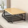 Kitchen Countertop Organizer Storage Shelf with Wire Basket Drawer Double-Tier Space-Saving Rack for Coffee Maker Spices Vegetables Fruits