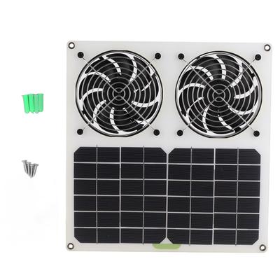 Solar Panel Powered Fan 12inch Waterproof Dual Fan 100W Solar Exhaust Fan for Chicken House
