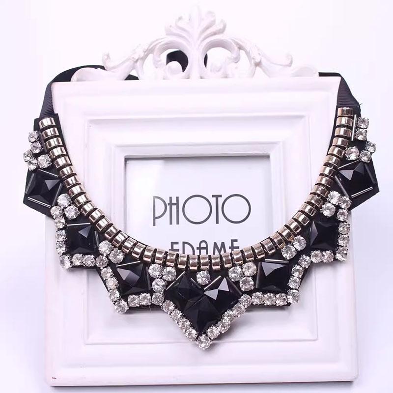 Colar Falso de Diamantes Colar de Gola de Cristal Removível Para Mulheres Gola Falsa Acessórios de Roupa Removíveis Nep Kraagie