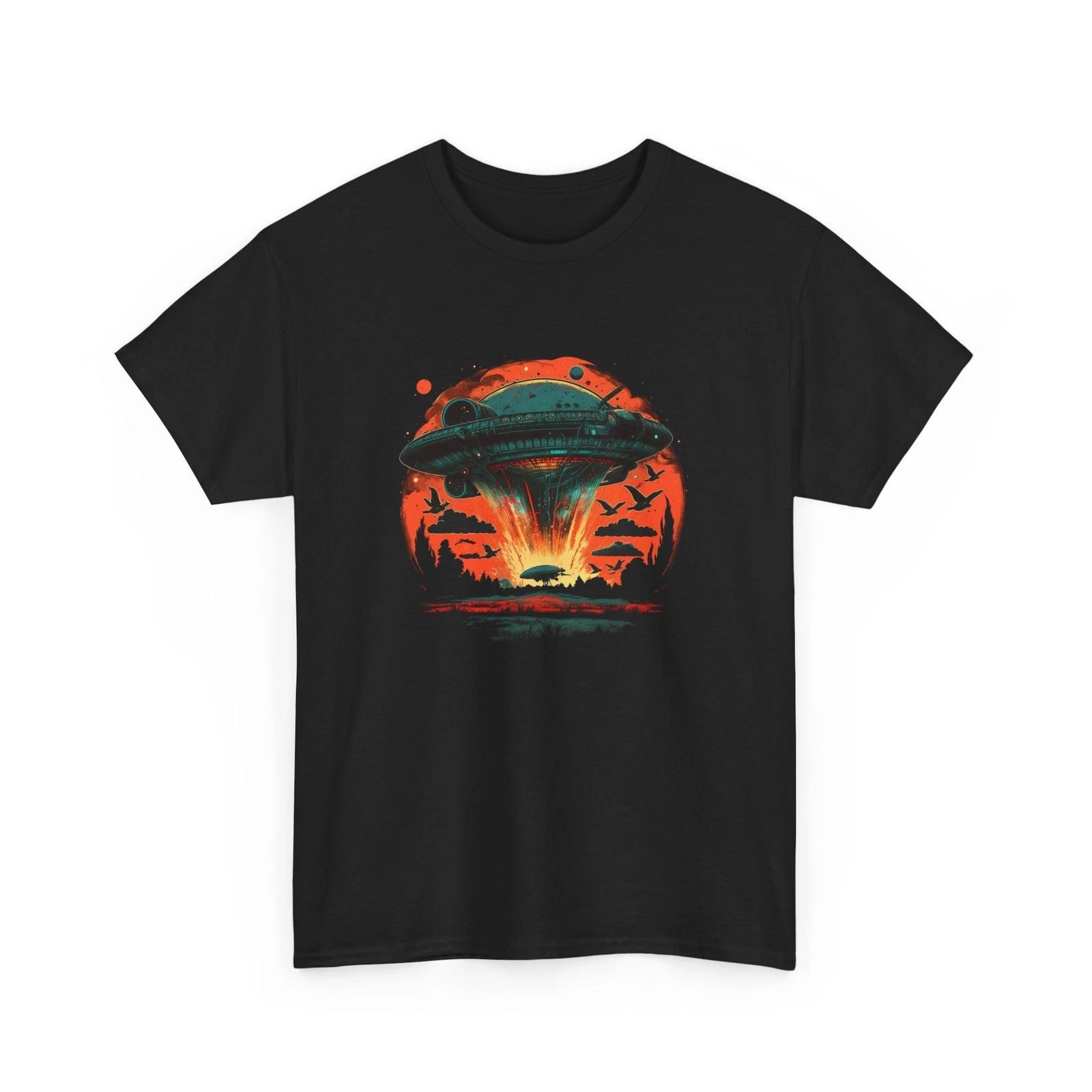 Space Style T-Shirt | Alien UFO Graphic Tee for Men and Women S