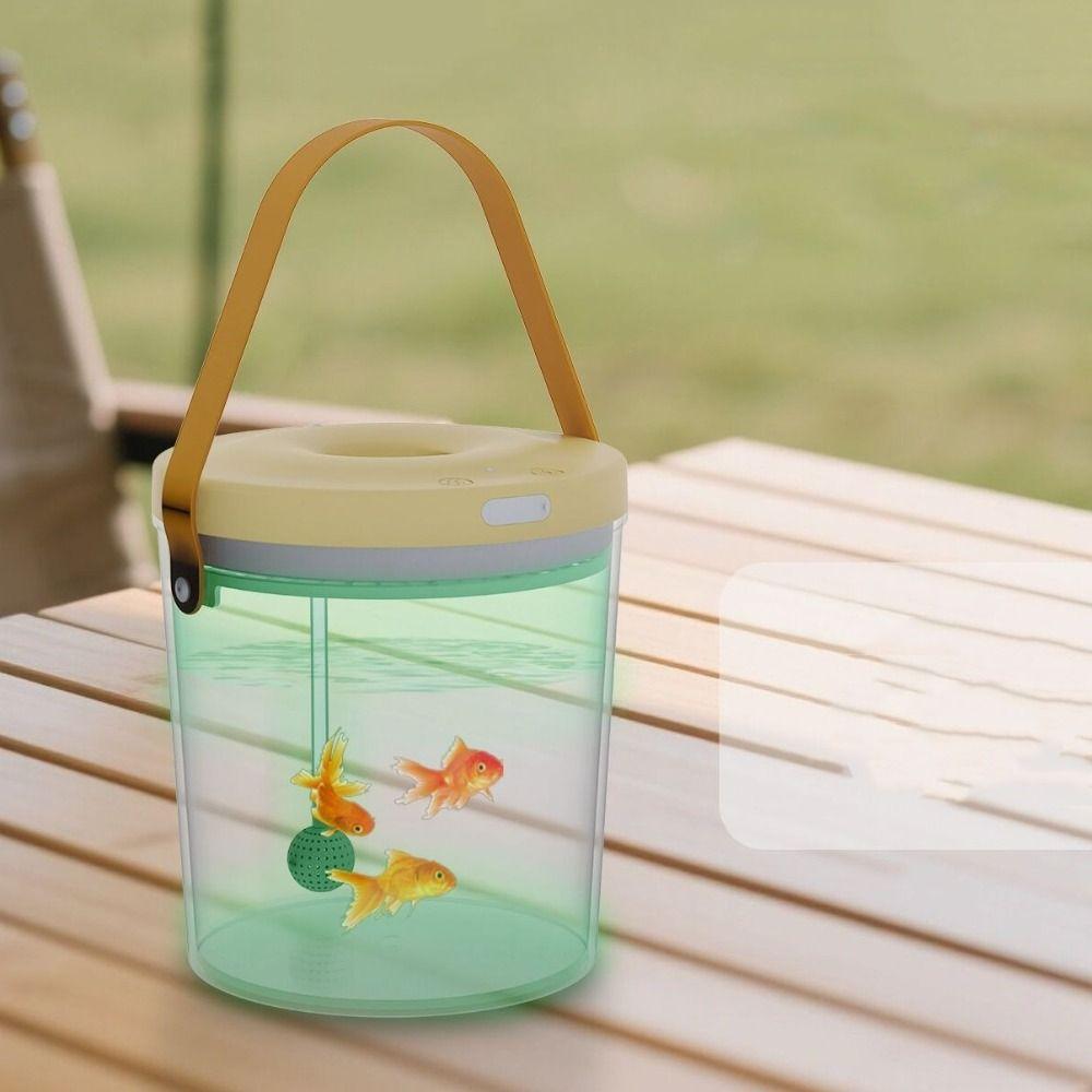 Transparent Oxygen Filled Fish Tank PC Plastic Handheld Fish Tank Ecological Fish Tank Home Decor
