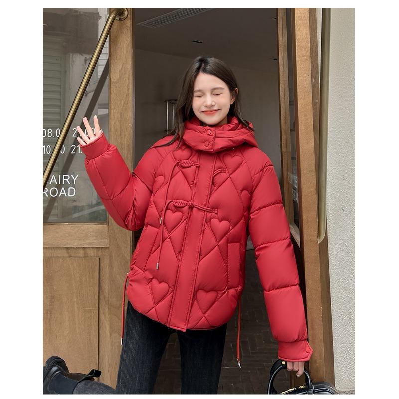 Short Stand-up Collar Cotton-padded Jacket, Winter New Retro Disc-buckled Cotton-padded Jacket, Thickened Cotton-padded Clothing Women's Clothing