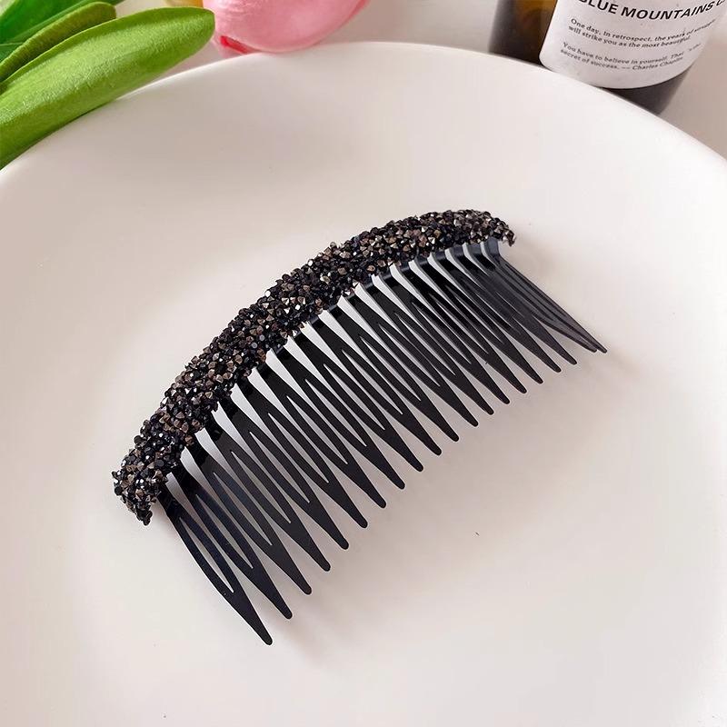 

Гребень для волос со стразами в корейском стиле для затылка, чтобы уложить выбивающиеся волосы, нескользящая заколка-гребень, универсальные аксессуары для волос 4#