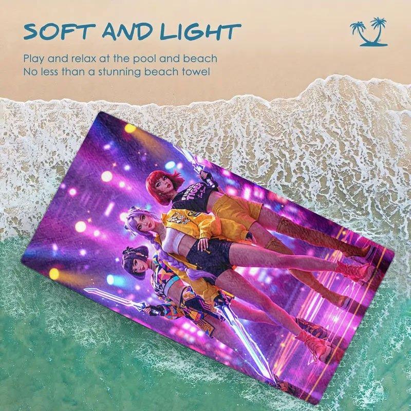 1pc K-pop Idol Anime Beach Towel Microfibra Absorbent Cool Room Stuff Bath Towel for Pools Swimming Outdoor Gym Yoga