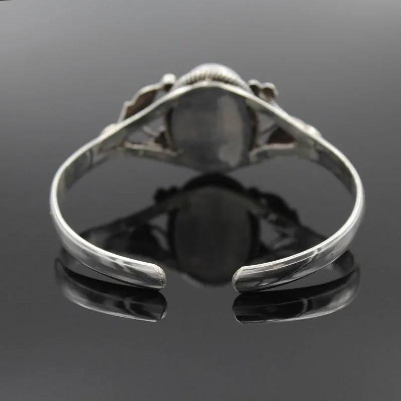 Antique Zinc Alloy Color Flowers Blue Natural Stone Bracelet for Women Simple Luxury Bracelets 2023 Bohemian Trendy Woman Zircon