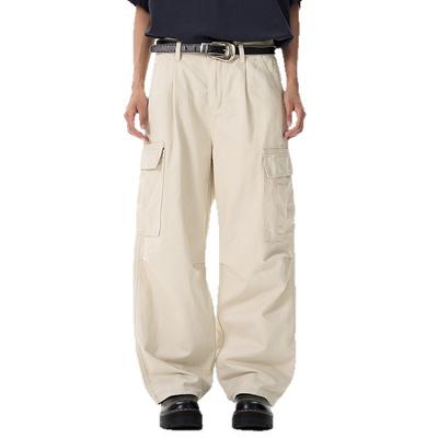 Pleated Work Casual Pants for Men and Women, Three-dimensional Pocket Wide-leg Pants Straight-leg Pants