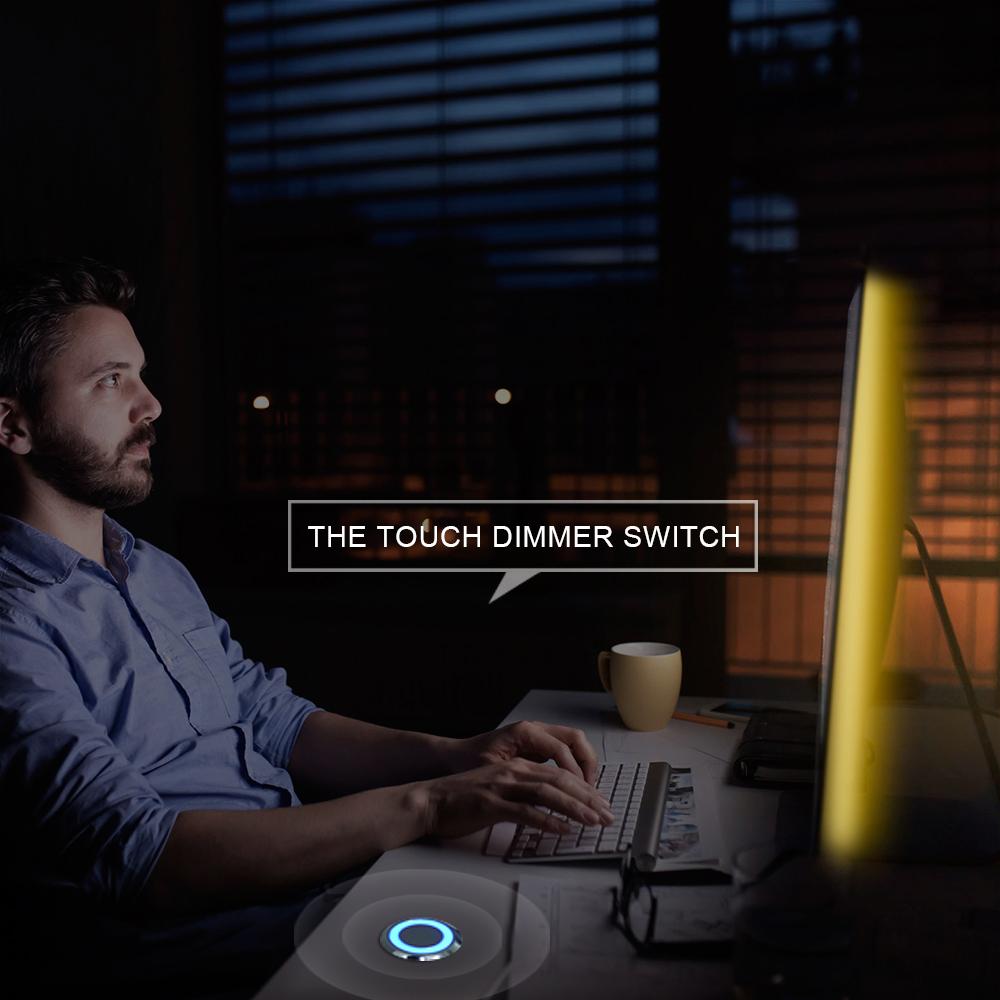 DC12V-24V Recessed LED Light Touch Switch Stepless Dimmable Touch Sensor Dimmer For LED Strip Light DIY Bed Closet Cabinet Light