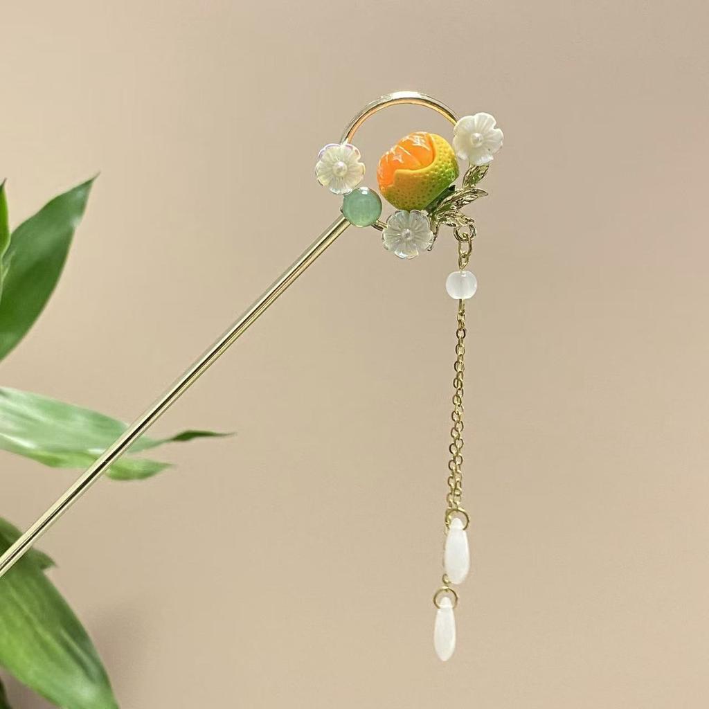 Fairy Spring Element Hairpin For Women Exquisite Flower Tassel Hair Stick Elegant Metal Jewelry Hair Accessories Hanfu Hair Pins