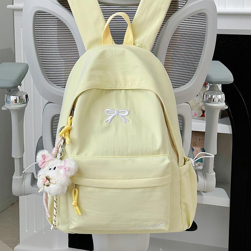 Schoolbag Japanese ins Solid Color Simple Backpack High Value Campus Lightweight Junior High School Student Versatile School Bag Backpack