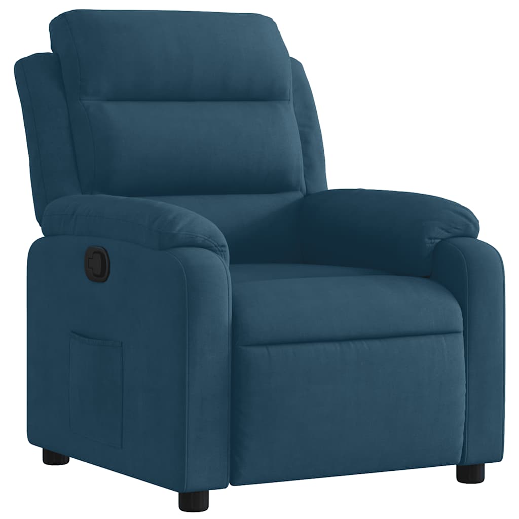 Recliner Chair Blue Velvet