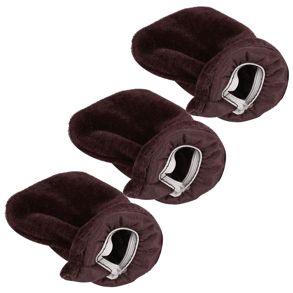 3Pcs Universal Pleuche Piano Pedal Cover Protective Musical Instruments Accessory(coffee)