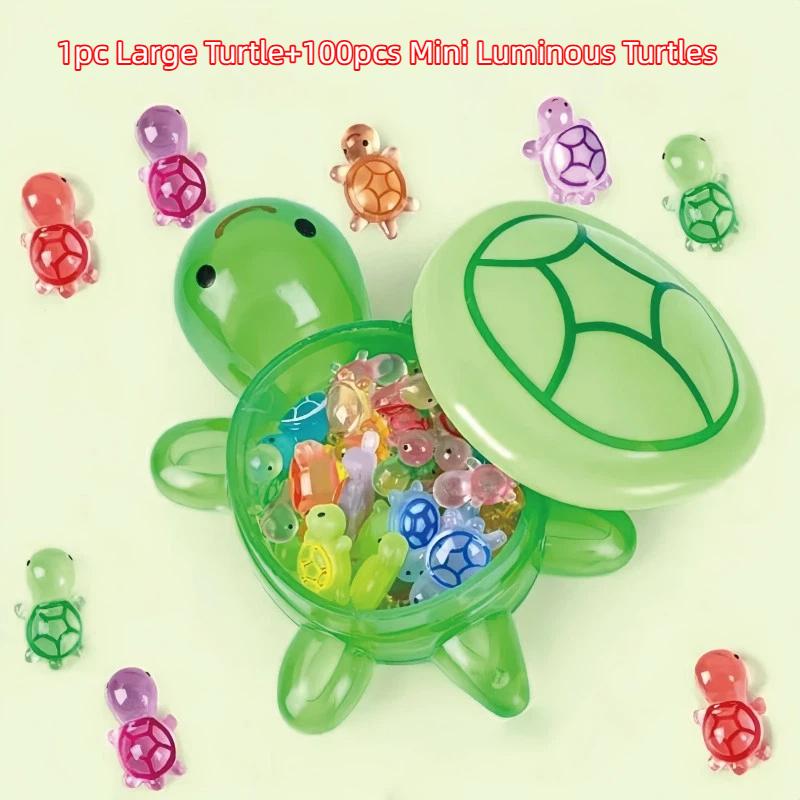 Glowing Turtle Toy 101 Pieces Glowing Turtle Toy Table Decoration Statue Diy Accessories Turtle Small Ornaments Trendy Toys