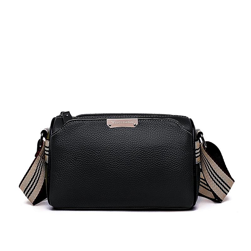 Leather Niche Bag, Fashionable Cowhide Small Square Bag, Color-blocking Casual Single-shoulder Crossbody Bag