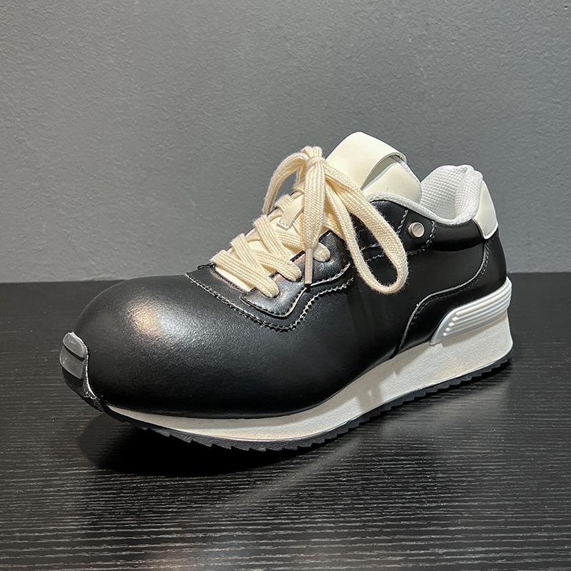 Men's Shoes 2026 Autumn and Winter New Big Head Round Toe Sports Shoes Men's and Women's Thick Soled Casual Board Shoes