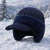 Thicken Thick Knitted Hat Knitted Outdoor Beanie Hat Ski Sports Hat  Middle-aged And Elderly People