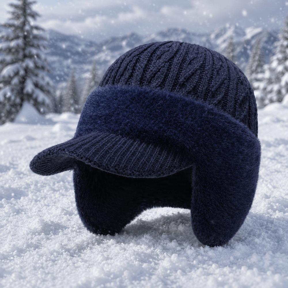 Thicken Thick Knitted Hat Knitted Outdoor Beanie Hat Ski Sports Hat Middle-aged And Elderly People