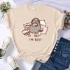 Sorry I'm Busy Cat Playing Games with Headphones T Shirt Female New T-shirts New Street Tops Summer Sleeved Harajuku Streetwear