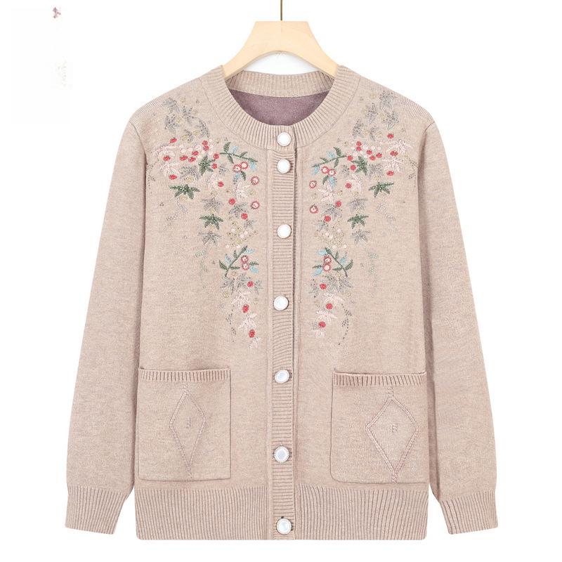 Damen-Winterpullover mit Samtfutter für mittlere und ältere Menschen - Kollektion 2025