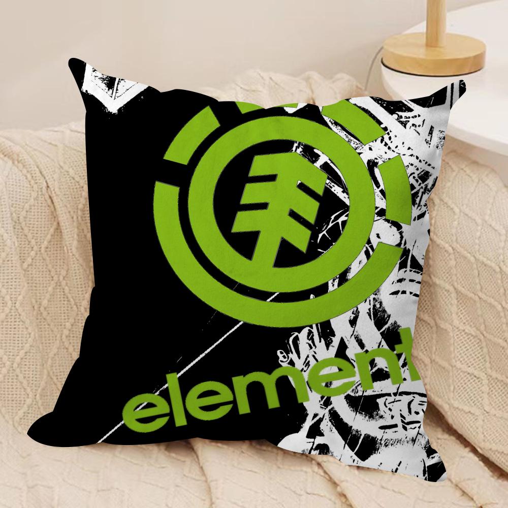 E-Element Logo Cushion Cover Silky Short Plush Sofa Pillow Cover Hidden Zipper Soft Dustproof Case for Home Decor