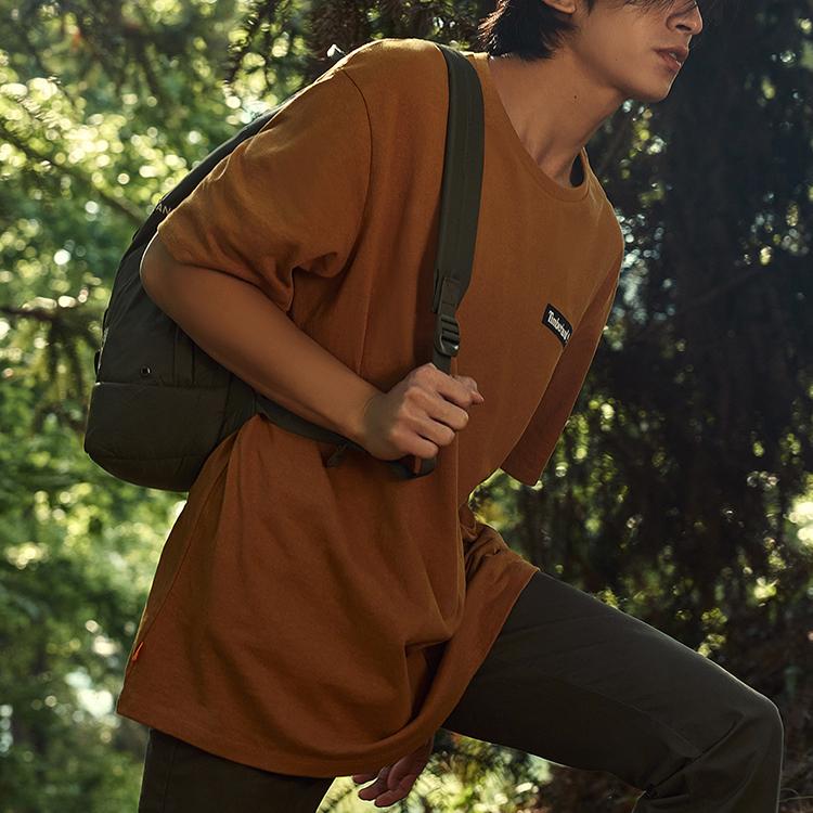 Timberland Outdoor Solid Color Casual Breathable Loose Short Sleeve T-Shirt Unisex Tops Wheat A26S7-P47