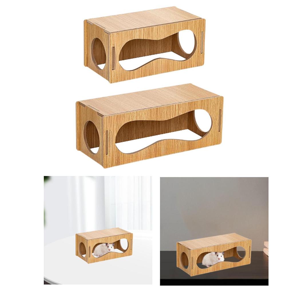 Hamster Tunnel Wood Tube Tunnel Cage Accessory Interesting Hideout Hamster Exploring Toys for Rat Hedgehog Pet Supplies
