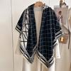 European Ancient Style Square Scarf, Iron Tower Small Fragrant Style Imitation Cashmere Warm Scarf, Women'S Double-Sided Large Shawl