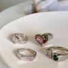 Colored Zircon Ring Ins Cold Wind Index Finger Ring