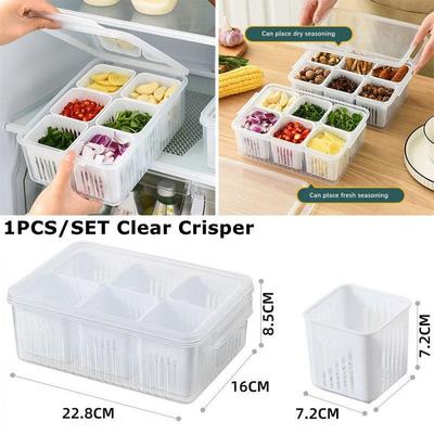 1PCS/SET Plastic Refrigerator Crisper Onion Ginger and Garlic Storage Box