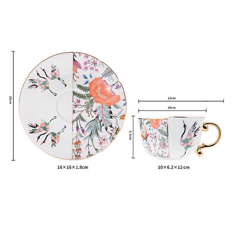 European Blue Gold Porcelain Coffee Cup Saucer Set Vintage Luxury Tea Set Export