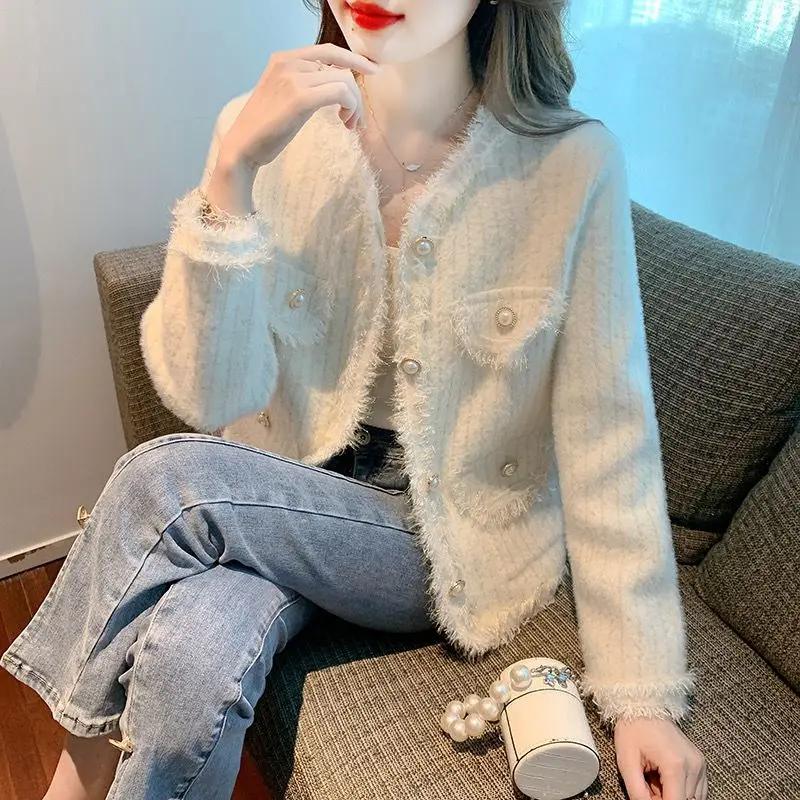 High-End-Stil und wunderschöner Nerz-Cardigan im neuen Stil, leichter Luxus, Temperament, Promi-Mantel für Damen mit