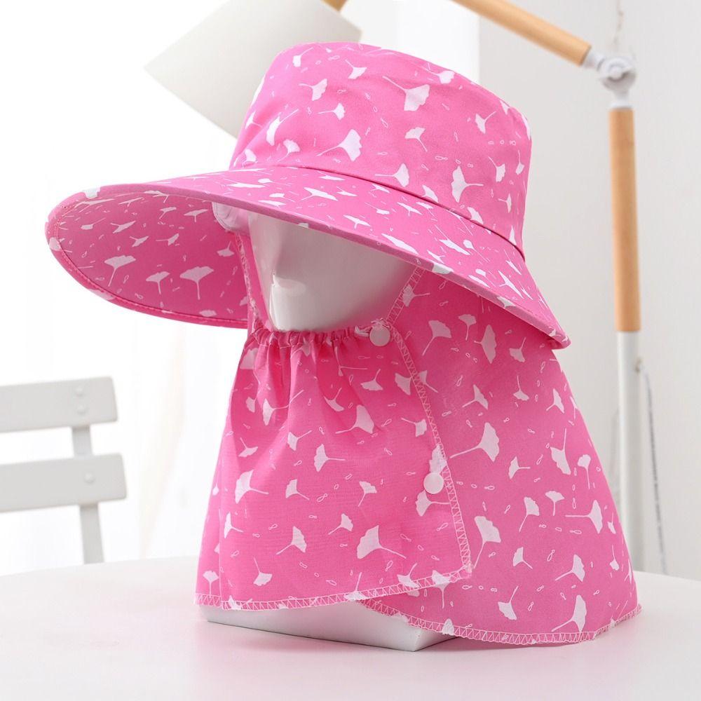 Face Mask Sunshade Shawl Cap Printing Agricultural Work Hat Fashion Wide Brim Sun Hat  Summer