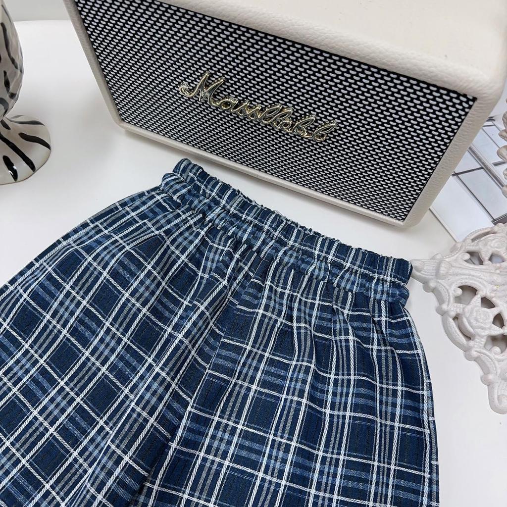 Girls' Plaid Sleeveless Camisole and Pants Set